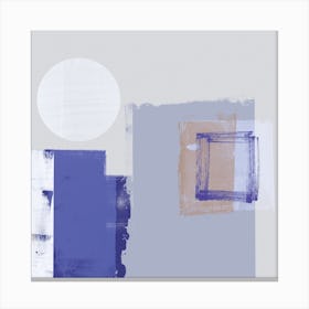 Blue Grey Composition With Random Shapes Canvas Print