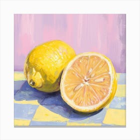 Lemon Pastel Checkerboard 1 Canvas Print