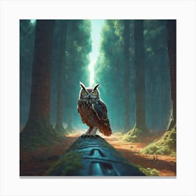 Owl In The Forest 82 Canvas Print