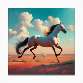 Horse In The Desert Canvas Print