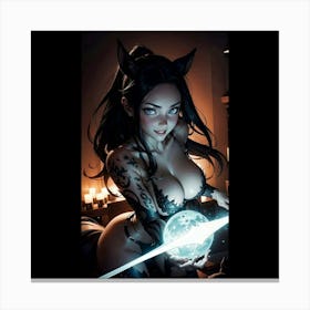Cat Witch Canvas Print