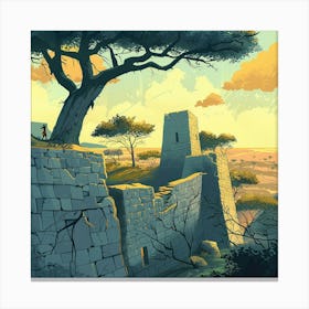 A Great Zimbabwe Ruins In Zimbabwe Lofi Canvas Print