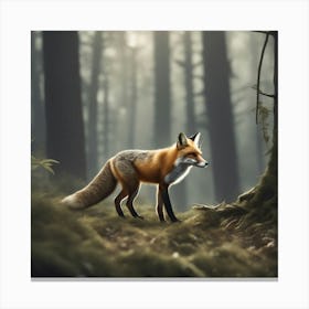 Fox In The Forest 47 Canvas Print