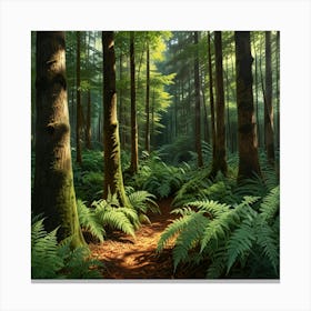 Ferns In The Forest 1 Canvas Print