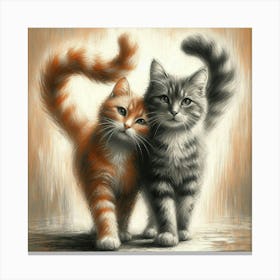 Two Cats In Love Canvas Print