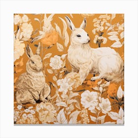 Fall Foliage Rabbit Square 3 Canvas Print