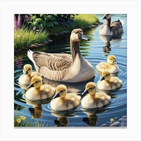 Family Of Geese Canvas Print