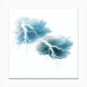 Two Clouds With Lightning Canvas Print