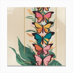 Butterflies On A Branch 6 Canvas Print