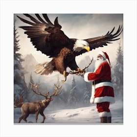 Santa Claus And Eagle 1 Canvas Print