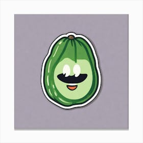 Avocado Sticker Canvas Print