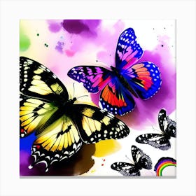 Rainbow Butterflies 5 Canvas Print