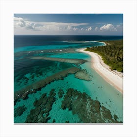 Aerial View Of A Tropical Island 6 Canvas Print