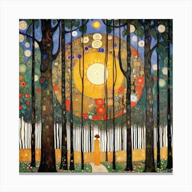 Klimt'S Forest 3 Canvas Print