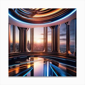 Futuristic Cityscape 133 Canvas Print