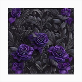 Dark Purple Roses - Gothic inspired Canvas Print