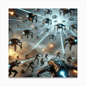 Asterian Drone Swarm Overwhelm Canvas Print