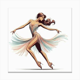 Line Art Salsa Dancer 5 Canvas Print