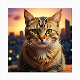 Cat In The City Canvas Print