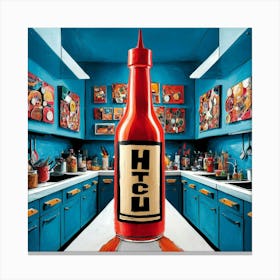 A Vibrant And Bold Illustration Of A Kitchen Where X5dq9wfzspgfegyliu1hfa Ydwdnu7qqbyl3pe 3ssfnq Canvas Print