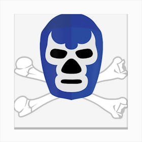 Lucha Libre Blue Mask Cross Bones Mexican Wrestler Canvas Print