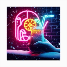Neon Drink Canvas Print