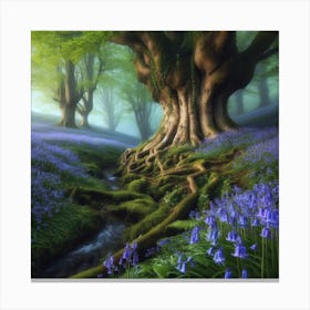 Bluebells In The Forest 8 Canvas Print