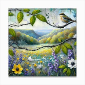 Bird In The Meadow 2 Canvas Print