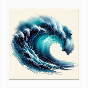 Alcohol Ink Surfs Up Wave Canvas Print