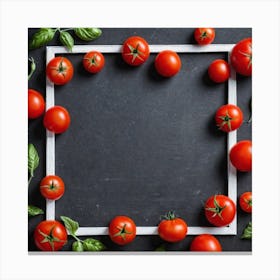 White Frame With Tomatoes Canvas Print