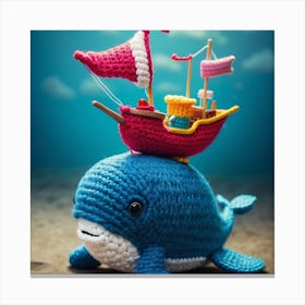 Crocheted Whale Canvas Print