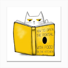 Cat with book Canvas Print