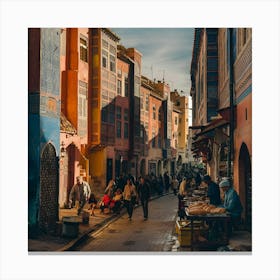 Street Scene In Morocco Canvas Print