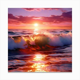 Sunset Over The Ocean Canvas Print