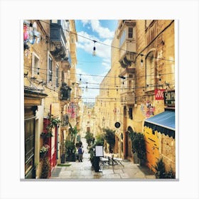 Street Scene In Malta Canvas Print