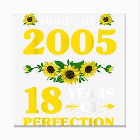 18th Birthday Shirts For Women 1 Canvas Print