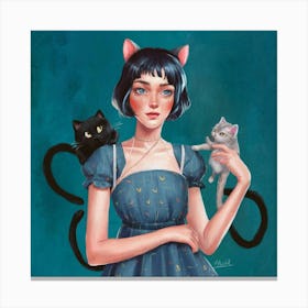 Childless Cat Lady Illustration Painting Fashion H0vhsdhfq9eshbih3at5hg Chvsclpptimsatbgffyfzq Canvas Print