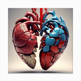 Two Human Hearts 1 Canvas Print