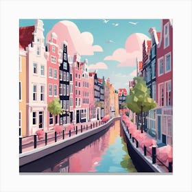Amsterdam City Low Poly (13) Canvas Print