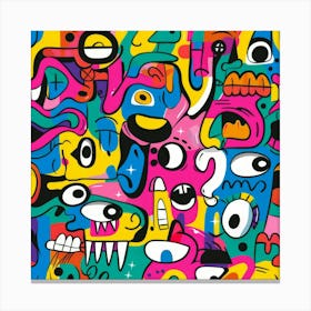 Colorful Monsters Canvas Print