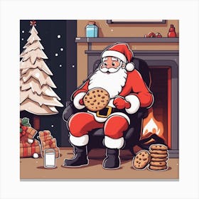Santa Claus With Cookies 15 Canvas Print