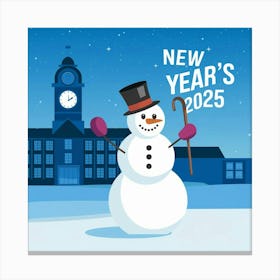 An Illustration Of A Snowman Celebrating Oy3yupqftpgosj 0vg4ekw 0plvztkhsmwgbdr Oy064g Canvas Print