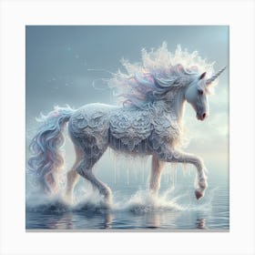 Unicorn In The Water 2 Canvas Print