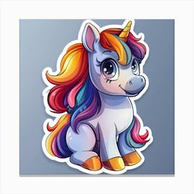 Unicorn Sticker 167 Canvas Print