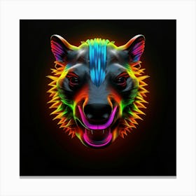 Neon Wolf Head 11 Canvas Print