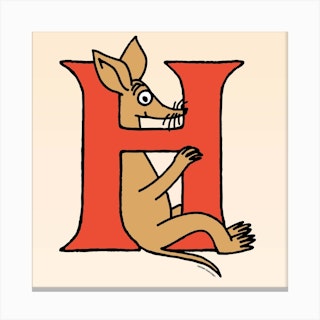Moomin Collection Alphabet Letter H Canvas Print