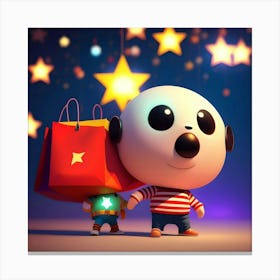 Christmas Panda Canvas Print