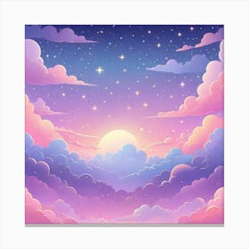 Sky With Twinkling Stars In Pastel Colors Square Composition 77 Canvas Print