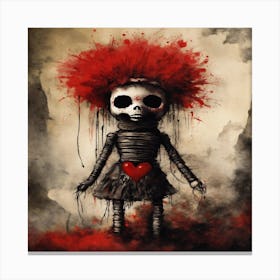 Skeleton With Red Hair Canvas Print