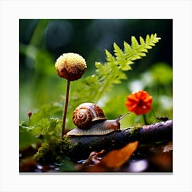 Nature Tree Plant Flower Snail Macro Garden Flora Branch Animal Summer Leaf Spring Gras (5) Canvas Print